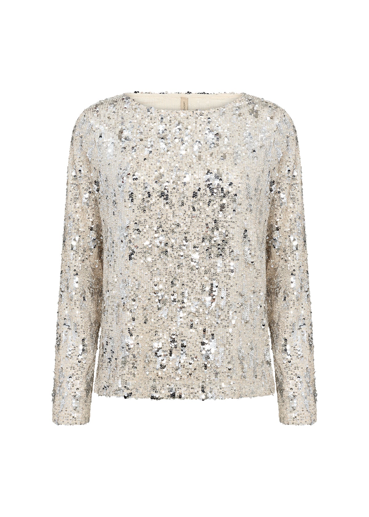 ANGEL 2 – kremfarget paljettbluse fra Soyaconcept