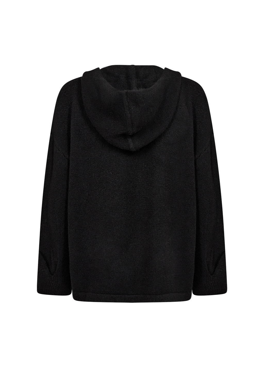 Sort Herla 4 cardigan med hette sett bakfra