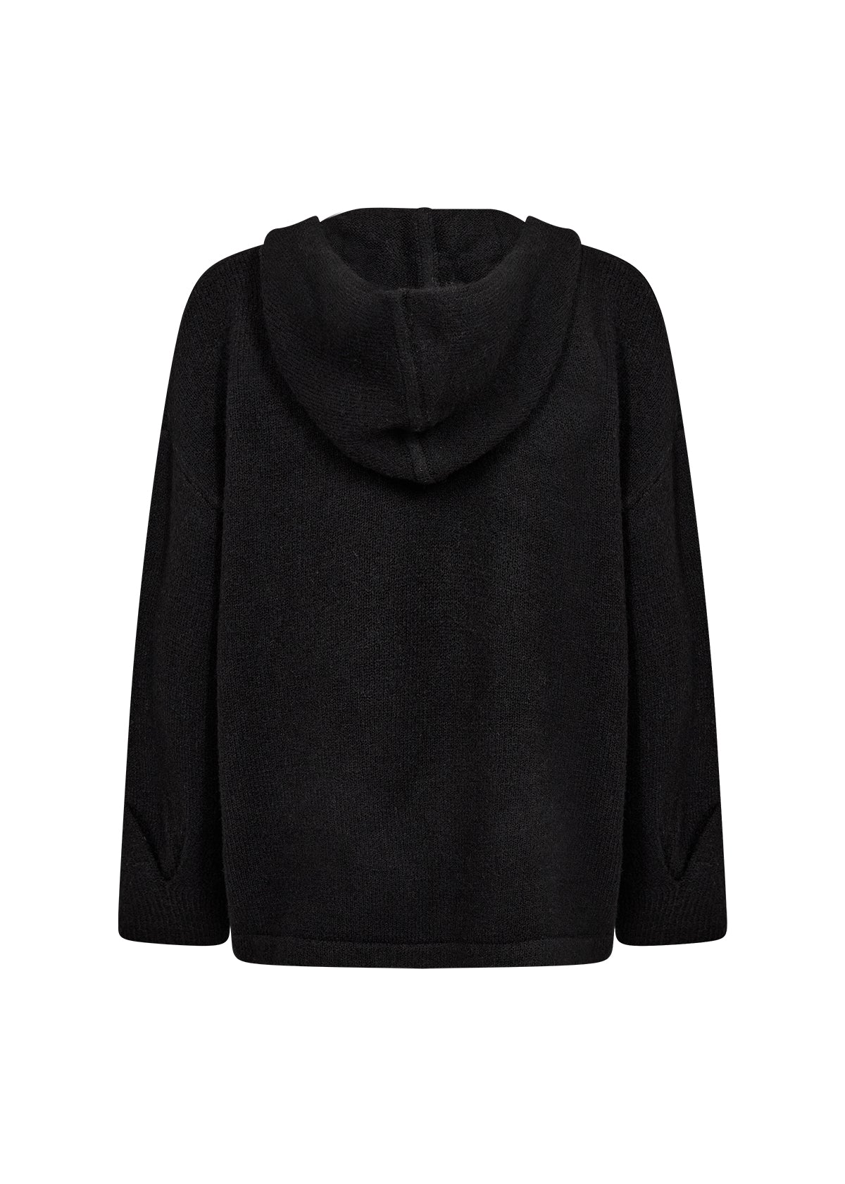 Sort Herla 4 cardigan med hette sett bakfra