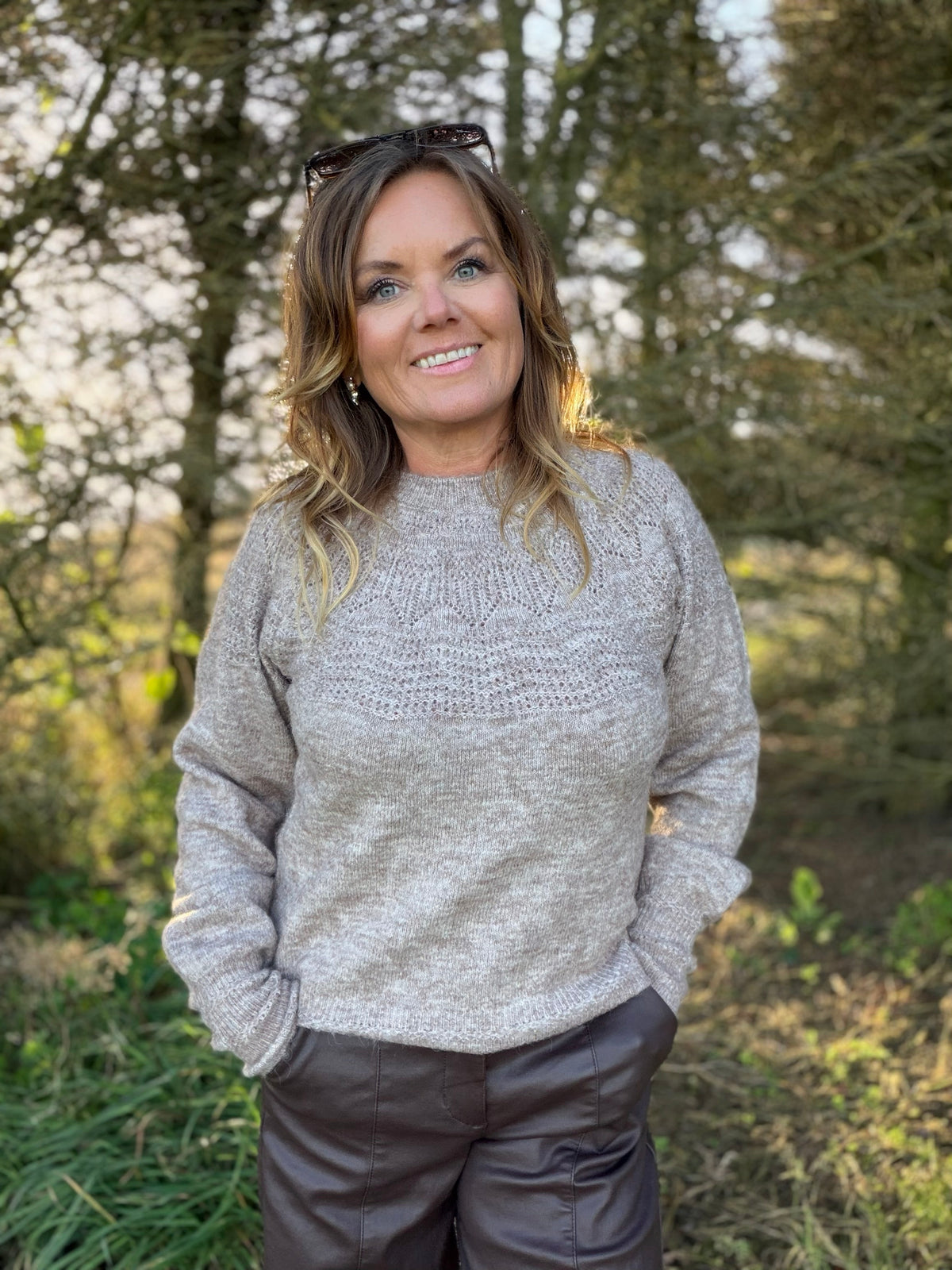 Junah Pointelle genser fra Cream