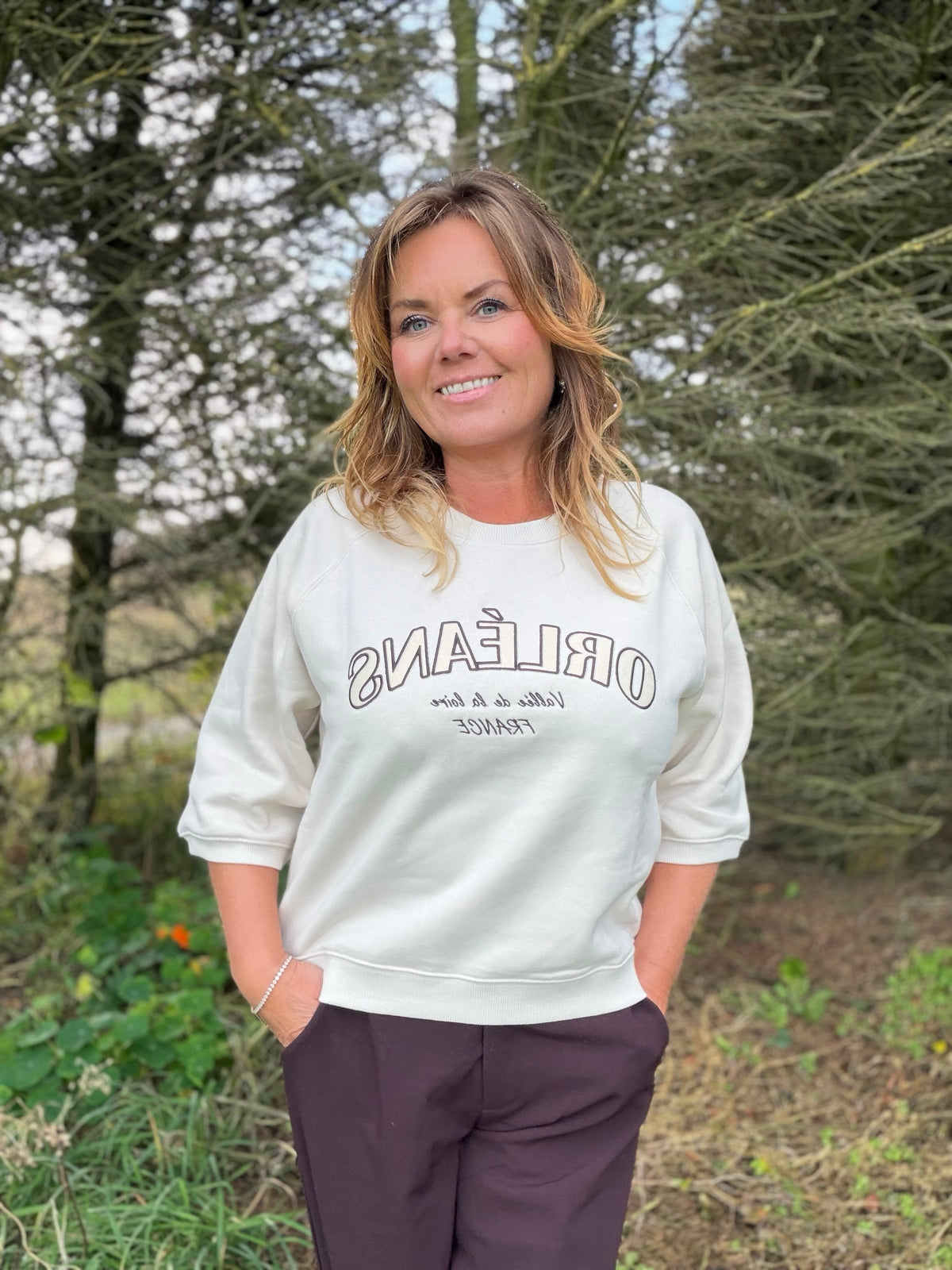 Kamela sweatshirt fra Freequent – Moonbeam
