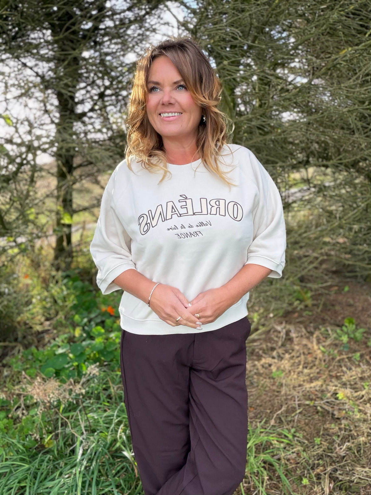 Kamela sweatshirt fra Freequent – Moonbeam