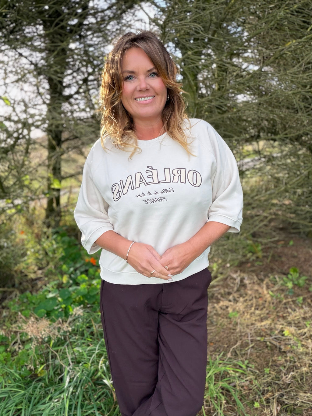 Kamela sweatshirt fra Freequent – Moonbeam