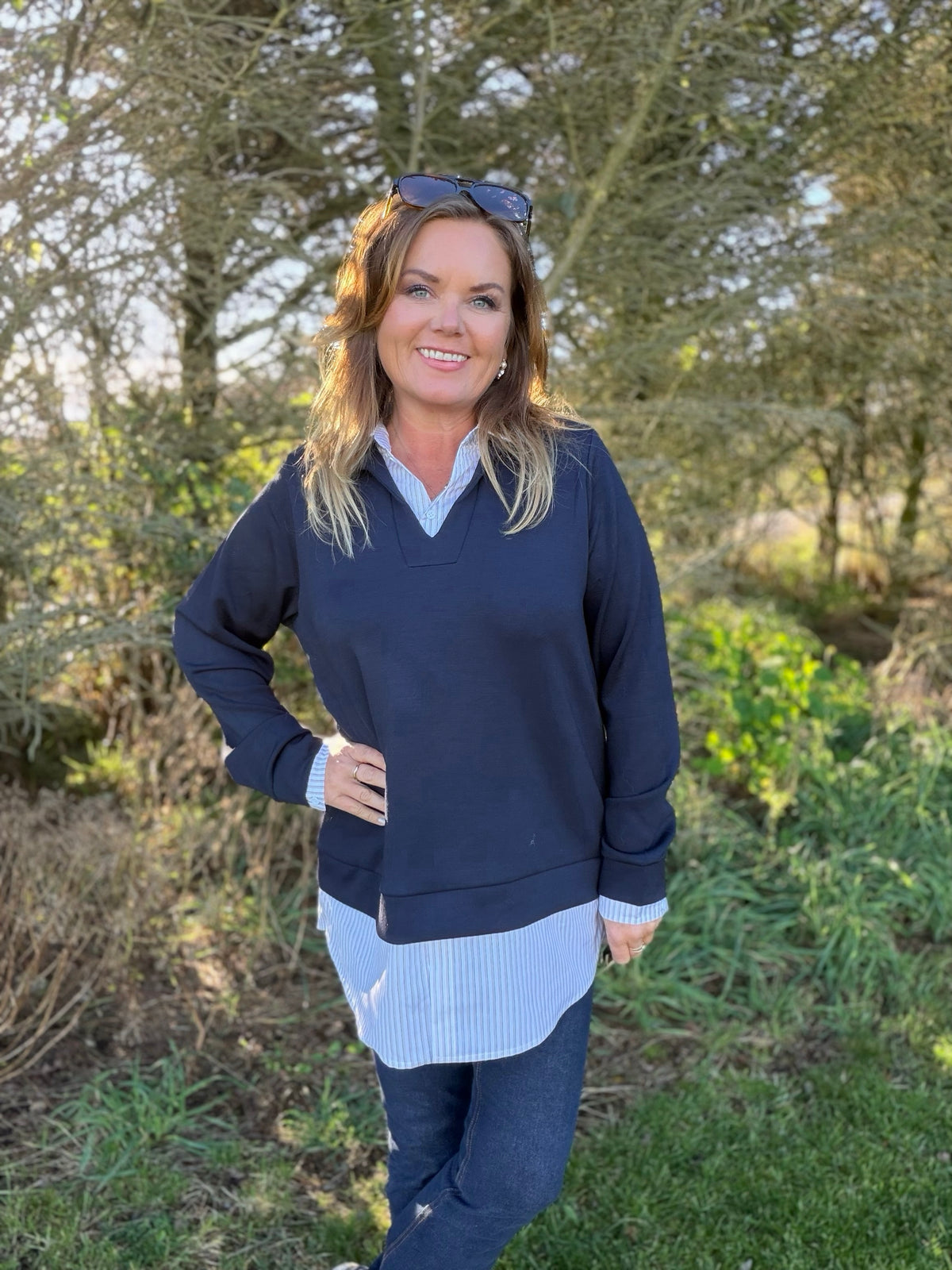 Banu 264 bluse med skjortedetaljer – Soyaconcept