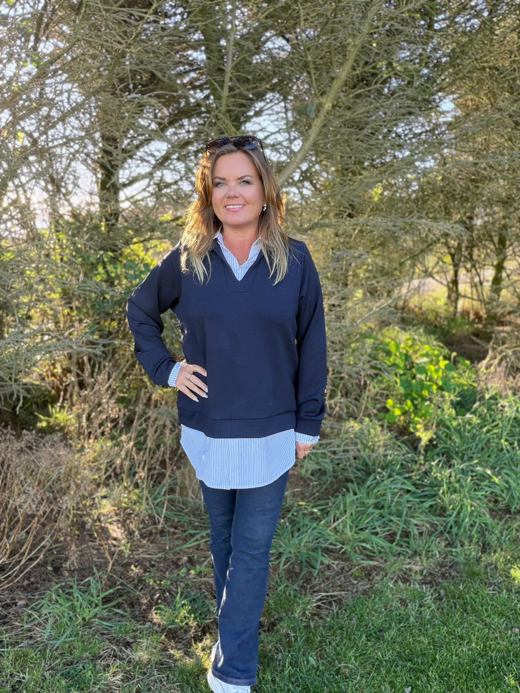 Banu 264 bluse med skjortedetaljer – Soyaconcept