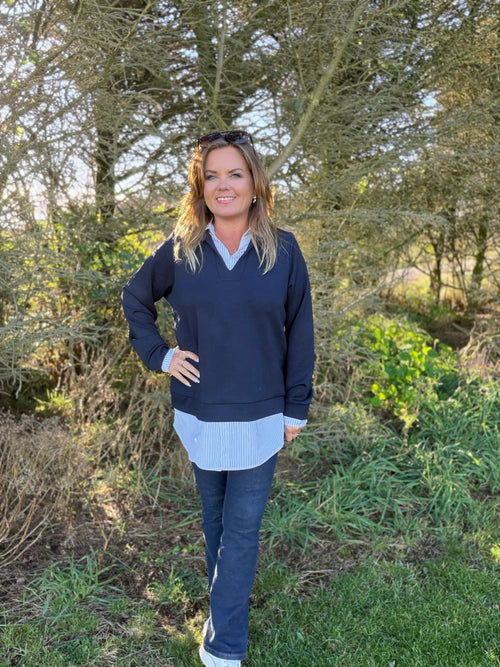 Banu 264 bluse med skjortedetaljer – Soyaconcept