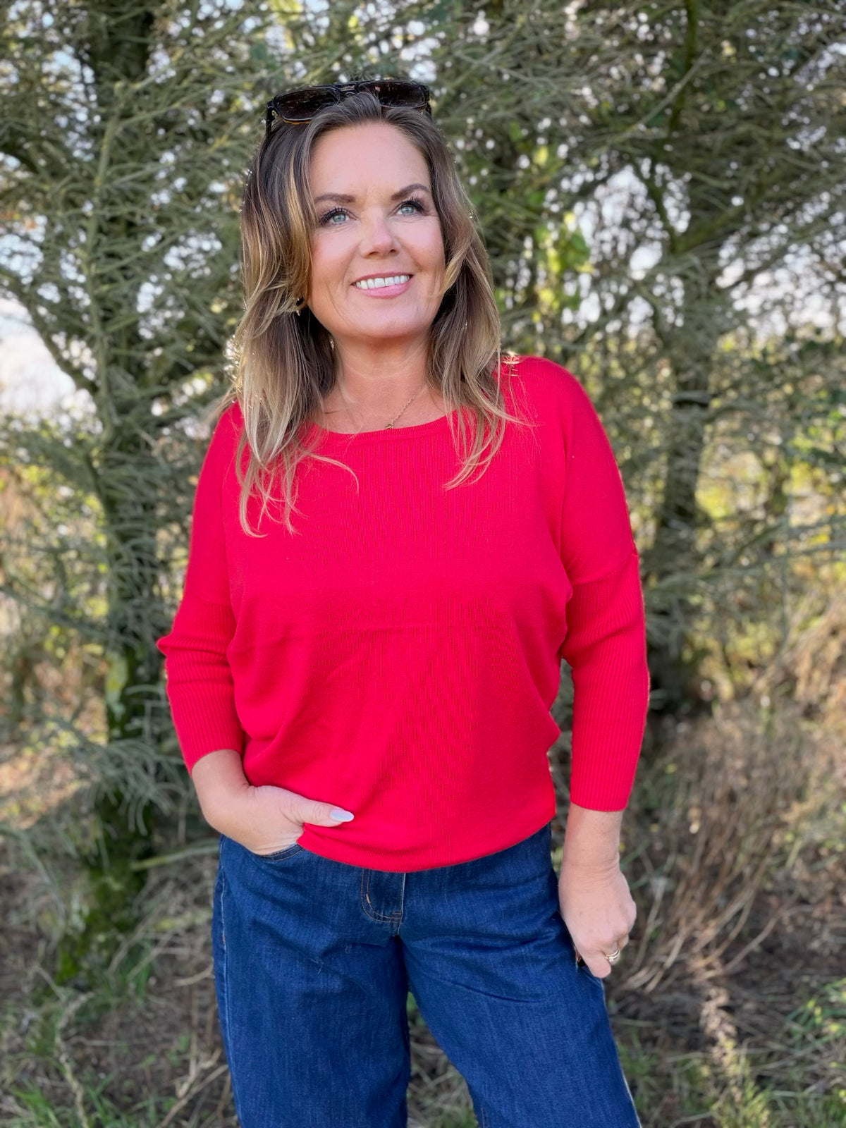 MilaSZ genser med rund hals – True Red – Saint Tropez