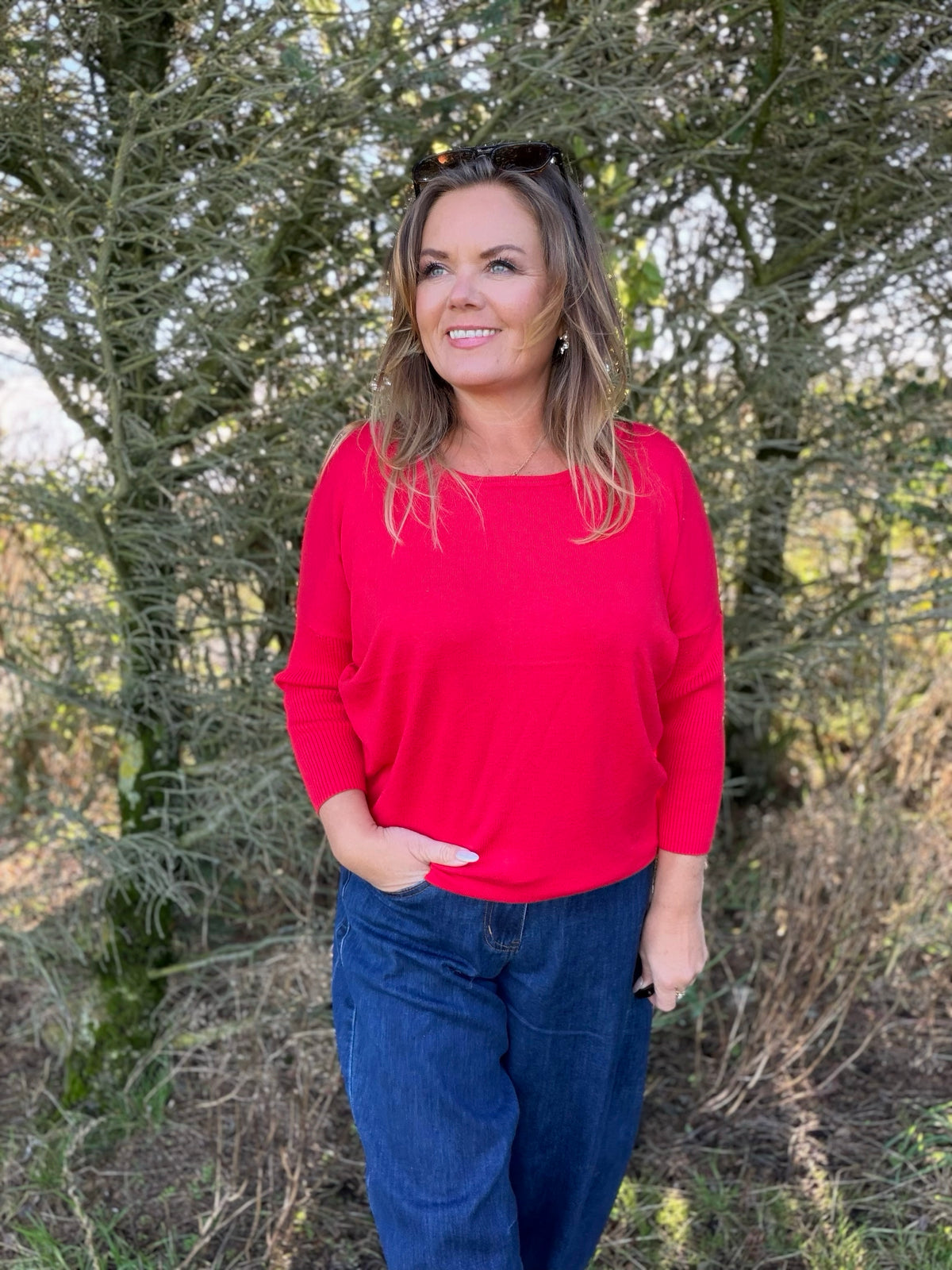 MilaSZ genser med rund hals – True Red – Saint Tropez