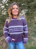 Lippi pullover fra Freequent – lilla stripet