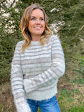 Lippi pullover fra Freequent – kremfarget stripet