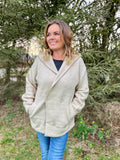 Herla 4 cardigan med hette – beige