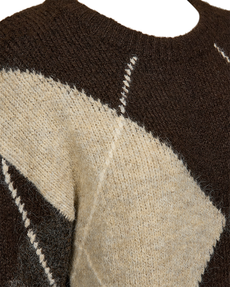 Grslulu pullover fra Freequent – brun/beige mønster