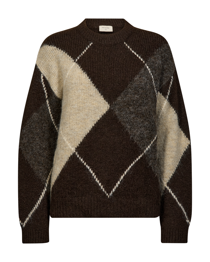 Grslulu pullover fra Freequent – brun/beige mønster