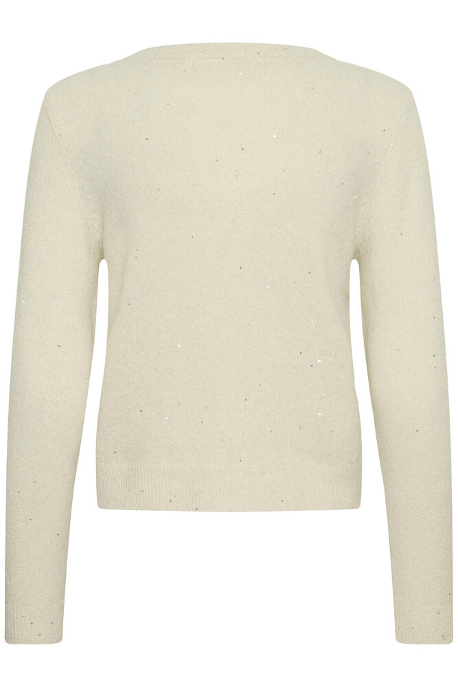 Jolli knit fra Cream – kremhvit med paljetter