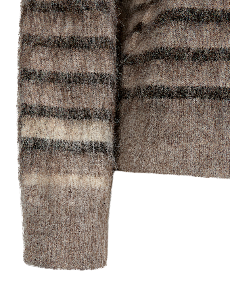 Lippi pullover fra Freequent – gråbeige stripet