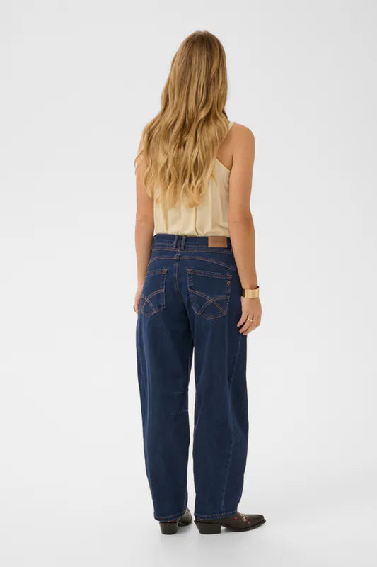 Bahren Ankel Balloon Jeans – Blå – Cream