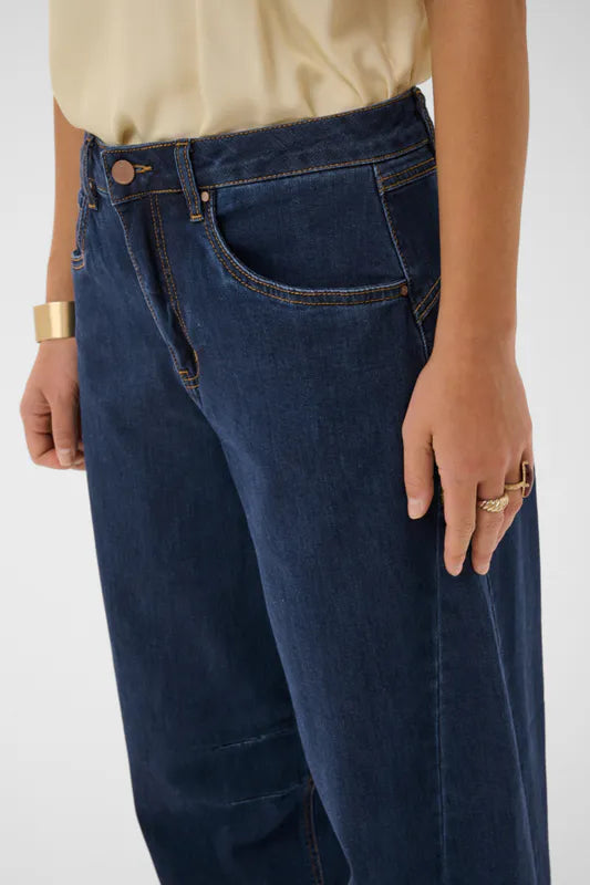 Bahren Ankel Balloon Jeans – Blå – Cream
