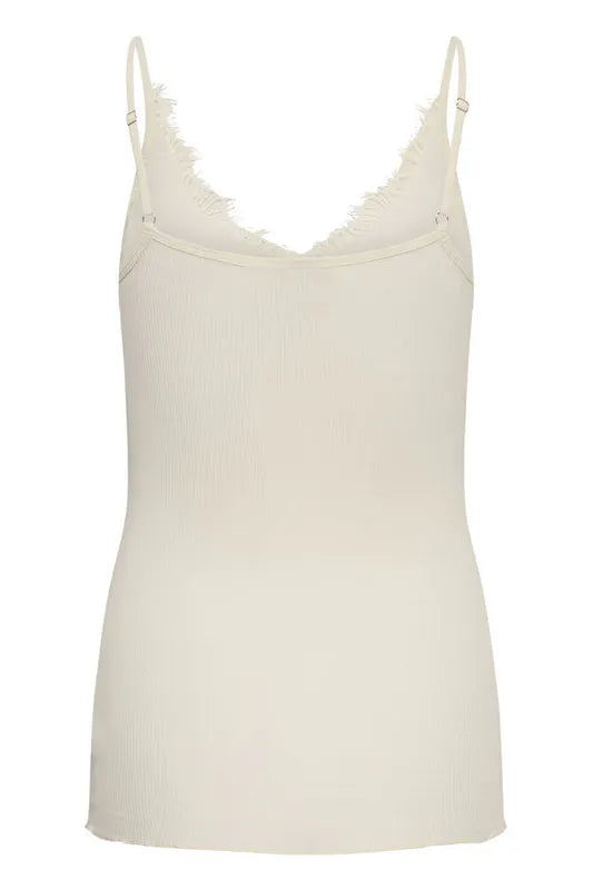 MayaSZ singlet med blondekant – Lys – Saint Tropez