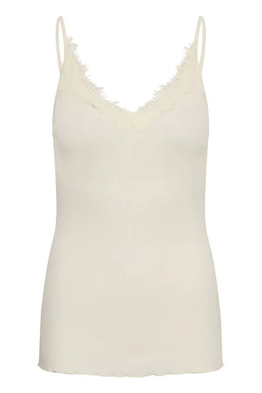 MayaSZ singlet med blondekant – Lys – Saint Tropez