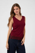 Alvaia topp med blonde – Cabernet Red – Cream