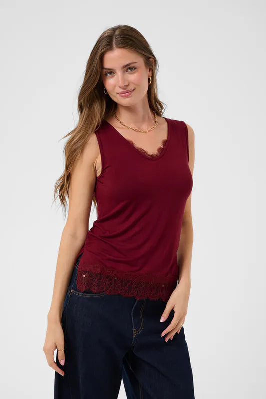 Alvaia topp med blonde – Cabernet Red – Cream