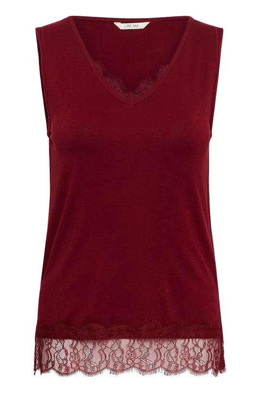 Alvaia topp med blonde – Cabernet Red – Cream