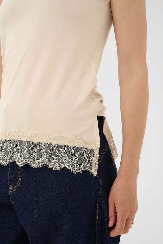 Alvaia topp med blonde – Nature – Cream