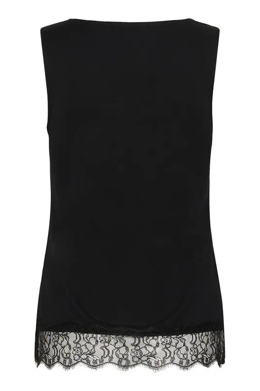 Alvaia topp med blonde – Sort – Cream