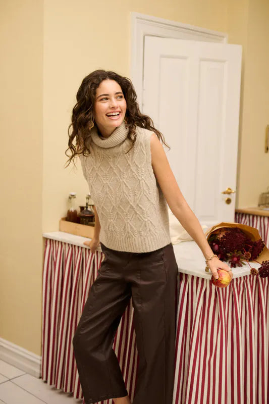 Elsie Knit Slipover fra Cream – lys melert