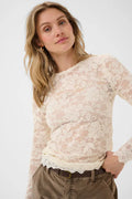 Pitia Lace bluse fra Cream – Nature