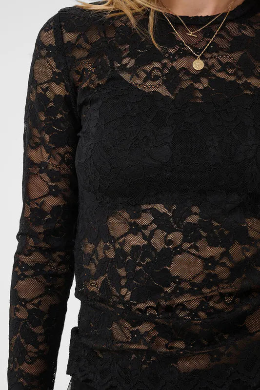 Pitia Lace bluse fra Cream – sort