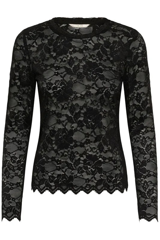 Pitia Lace bluse fra Cream – sort