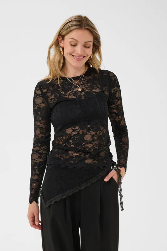 Pitia Lace bluse fra Cream – sort