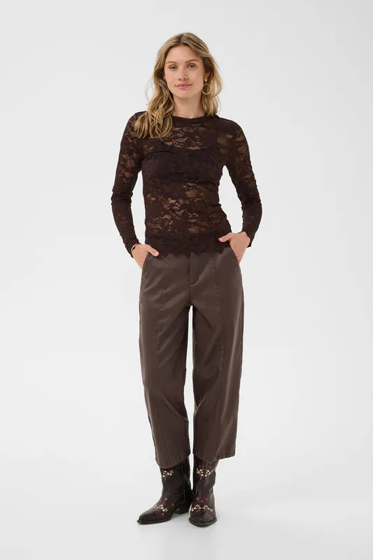 Pitia Lace bluse fra Cream – brun