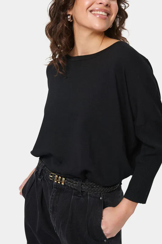 Mila genser med rund hals fra Saint Tropez – sort