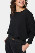 Mila genser med rund hals fra Saint Tropez – sort