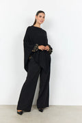 Poncho med glitter – sort