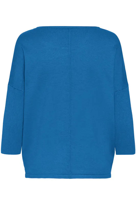 Mila genser med rund hals fra Saint Tropez – Campanula Melange Blue