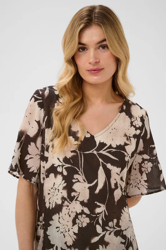 Hailey kjole fra Cream – brun og krem