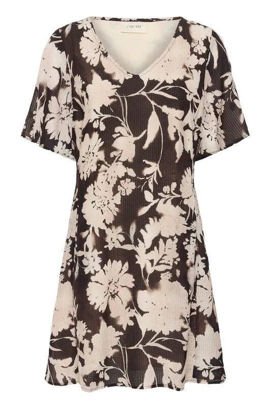 Hailey kjole fra Cream – brun og krem