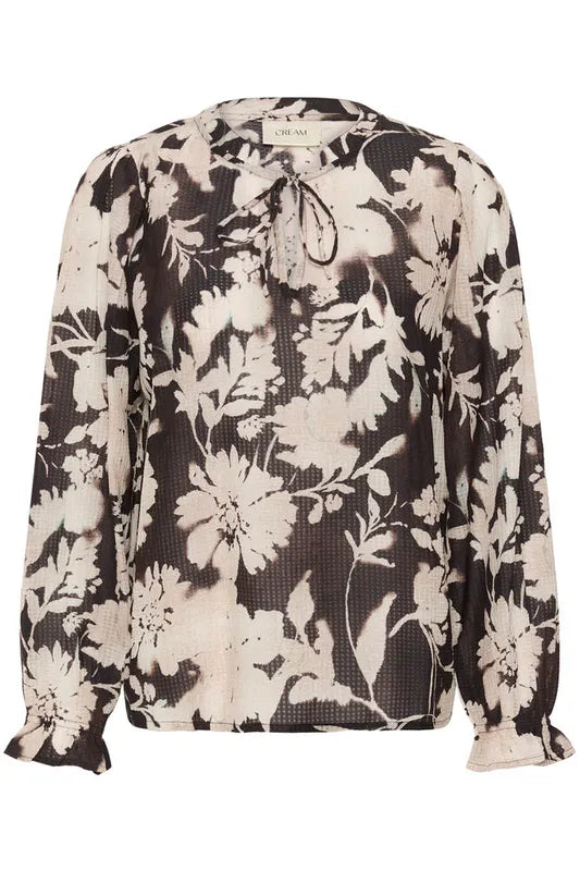 Hailey bluse fra Cream – brun og krem