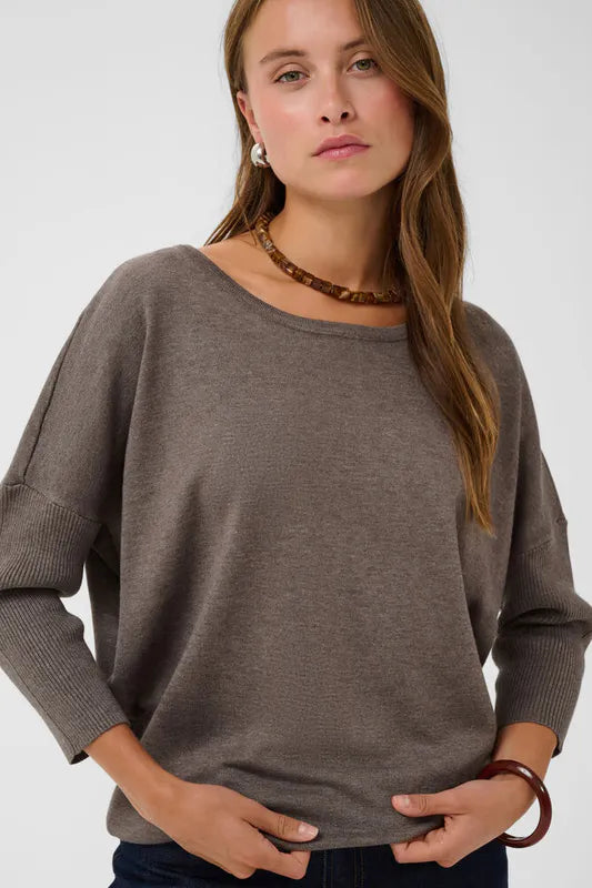 MilaSZ genser med rund hals – Mink Melange – Saint Tropez