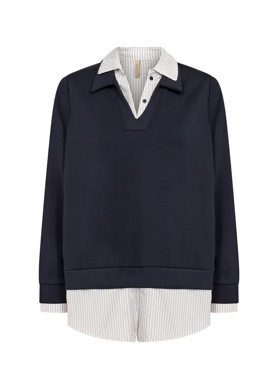 Banu 264 bluse med skjortedetaljer – Soyaconcept