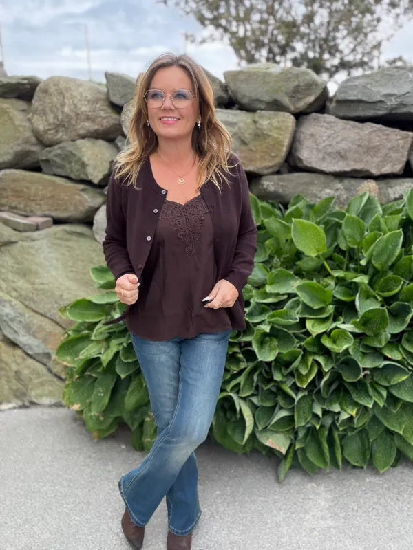 Mela Cardigan – Brun Java