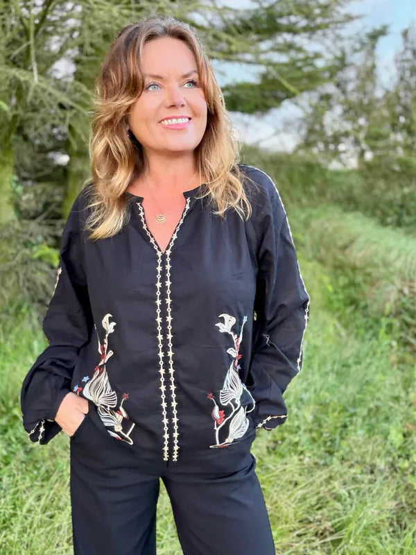Reno bluse fra Cream – sort