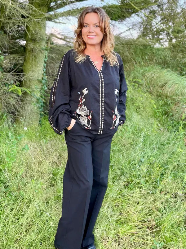 Reno bluse fra Cream – sort