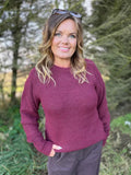 Junah Pointelle genser fra Cream – Cabaret Red