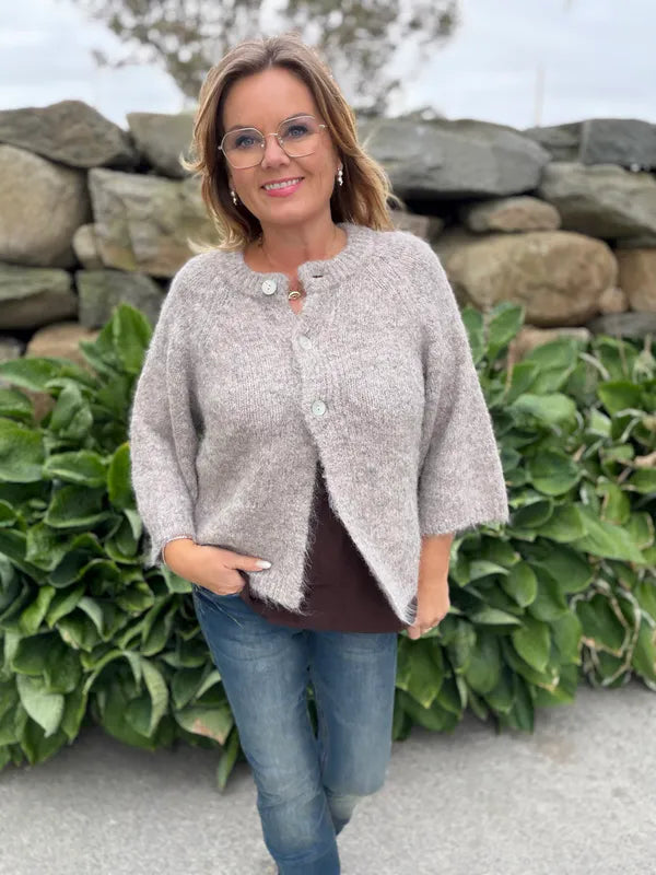 Lulu Cardigan – Desert Taupe Melange