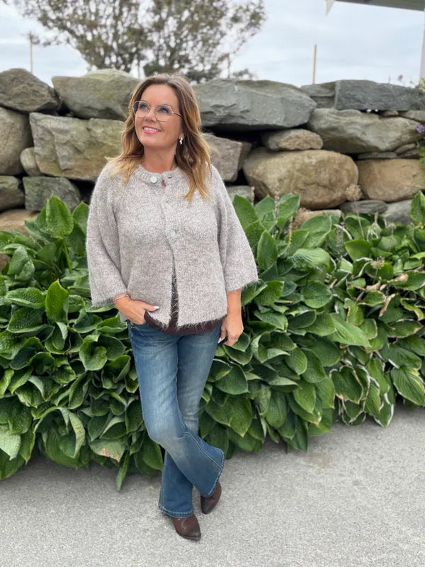 Lulu Cardigan – Desert Taupe Melange