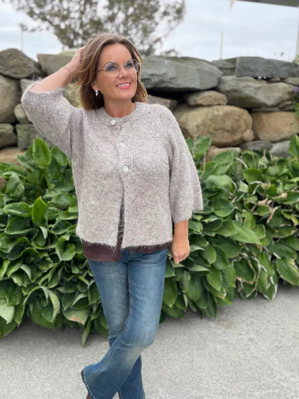 Lulu Cardigan – Desert Taupe Melange